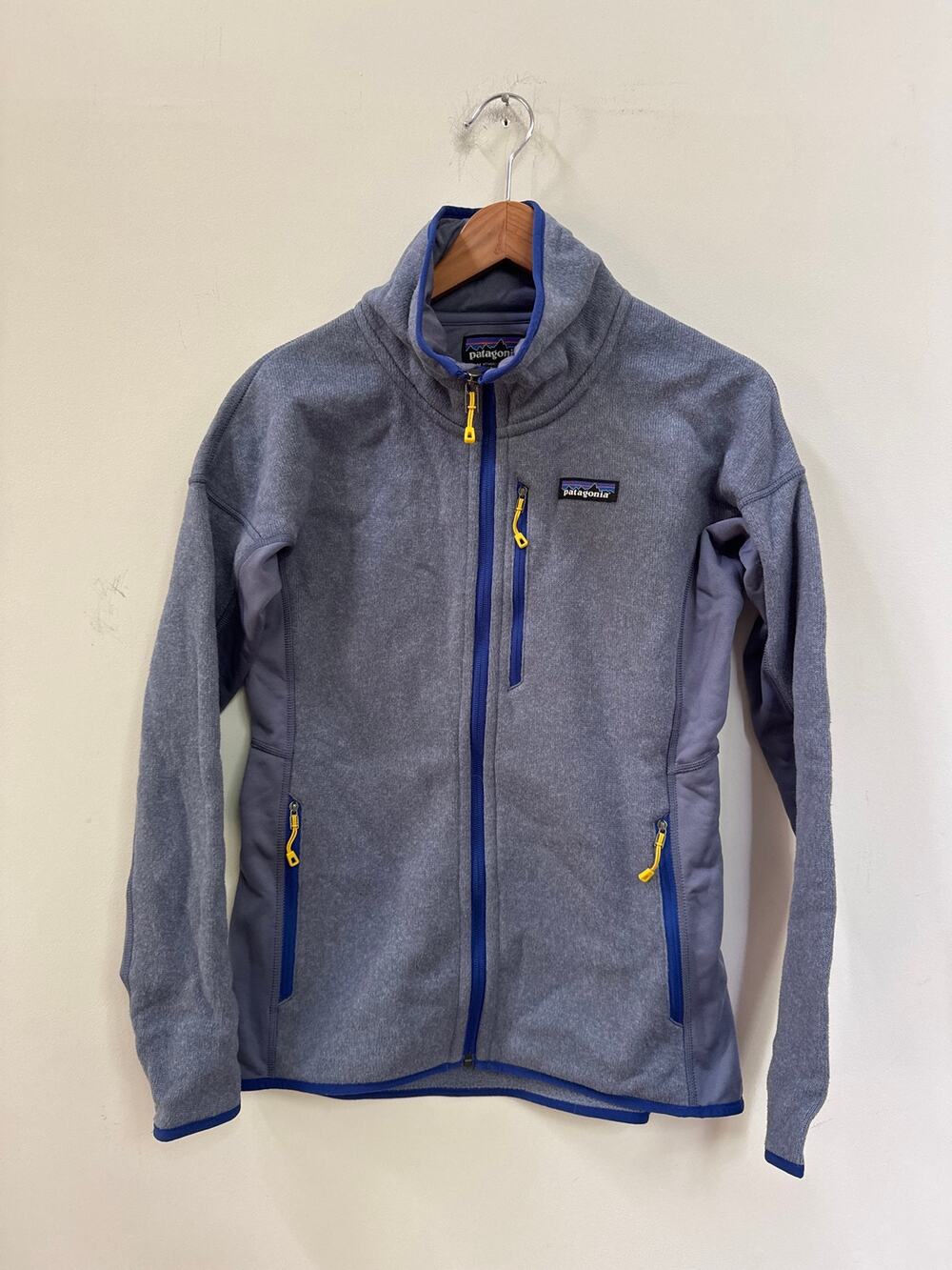 Patagonia Women’s Performance Better Sweater Jacket Grey Blue Yellow Accents M